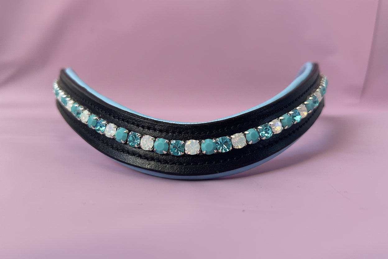 Coloured padded single strand browband